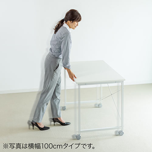 シンプルデスク 幅90cm 奥行60cm 高さ70cm キャスター付き