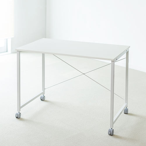 【即購入可◎】デスク ホワイト 幅100cm 奥行60cm パソコンデスク(横幅100cm×奥行60cm・シンプルワーク・平机