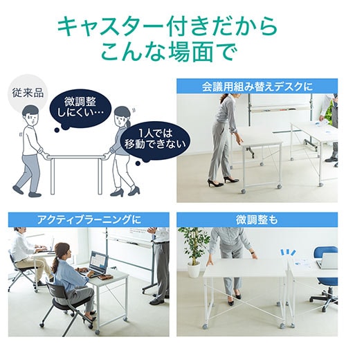 関東限定パソコンデスク 幅120cm×奥行60cm×高さ70cm 配線穴付き シンプルデスク(幅120cm・奥行60cm・高さ70cm・キャスター付き