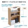 ルーター収納ボックス(目隠しボックス・タップボックス・ケーブルボックス・木製・高さ58cmハイタイプ・ライト木目)