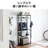 【アウトレット】シェルフ 収納棚 オープンラック シェルフラック 上下分割 シンプルデスク フック付き 幅60cm 奥行き30cm ブラック