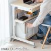 【アウトレット】パソコンデスク 幅55cm 省スペース 収納棚 勉強机 ゴムキャスター 収納ラック