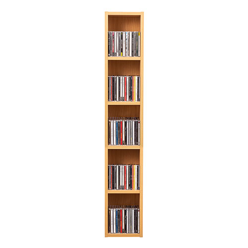 本棚 収納ラック CD DVD Blu-ray コミック 隙間収納 5段 木製 スリム 