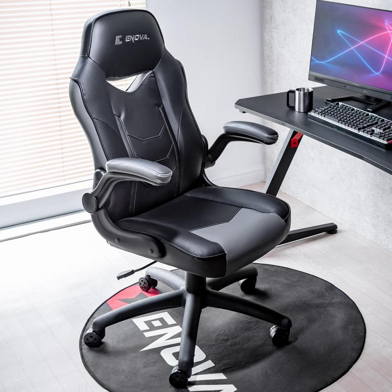 【アウトレット】レザーチェア(バケットシート・ゲーミングチェア・PVCレザー・ロッキング・肘跳ね上げ・ハイバック)