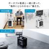 【アウトレット】昇降式デスクキャビネット オープンキャビネット デスクワゴン ポータブル電源収納台 プロジェクター台 サイドデスク デスク下収納 ソファーサイドテーブル キャスター付 ブラック