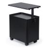 【アウトレット】昇降式デスクキャビネット オープンキャビネット デスクワゴン ポータブル電源収納台 プロジェクター台 サイドデスク デスク下収納 ソファーサイドテーブル キャスター付 ブラック