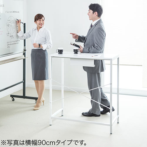 【未使用品】SKK スタンディングデスク 100 幅100cm 高さ100cm スタンディングデスク 高さ100cm 幅100cm ホワイト 100-DESKF023
