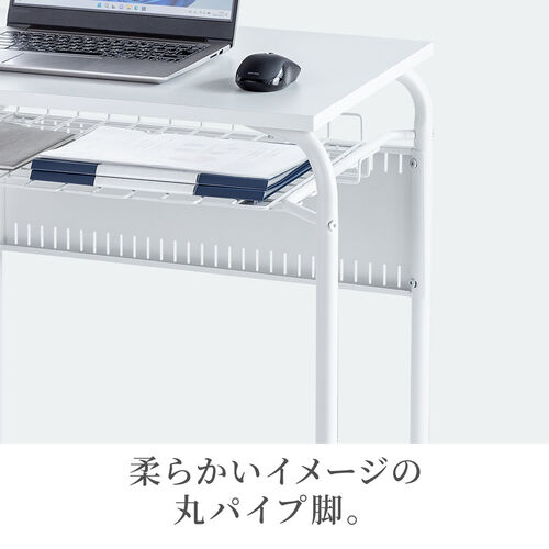 スタンディングデスク サイドテープル 68～101cm キャスター フック付き スタンディングデスク サイドテープル 68～101cm キャスター