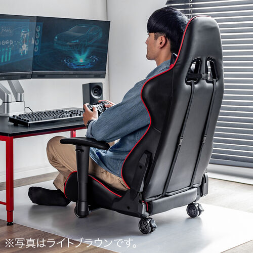 【アウトレット】 ゲーミング座椅子 ゲーミングチェア キャスター リクライニング レバー式 稼働式アームレスト グレー