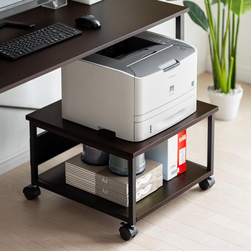 新品 パソコンデスク 幅120cm プリンター台付き カーボンファイバーブラック プリンター台（横幅49cm・奥行35cm・高さ7.6cm・耐荷重10kg） YK