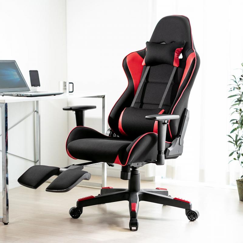 ゲーミングチェア オフィス デスクチェア 椅子 イス 160度 赤 レッド