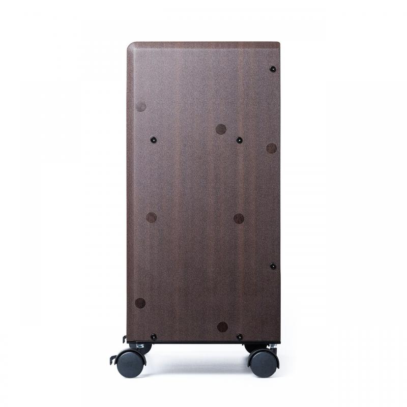 ファイルワゴン(2段・木製・キャスター付・取り出しやすい斜め棚