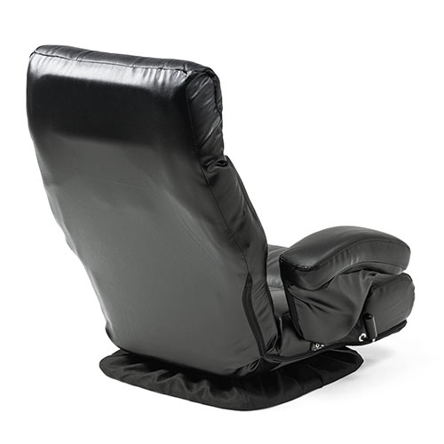 座椅子 本革 ハイバック レバー式リクライニング 無段階調節 360°回転