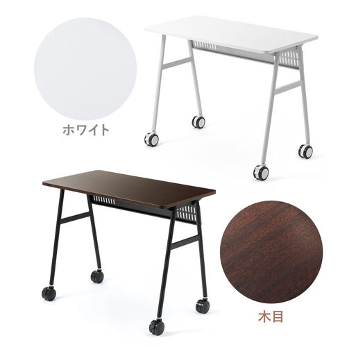コンパクトデスク キャスター付き ホワイト キャスター付き コンパクトPCローデスク Carla(カーラ) | 家具