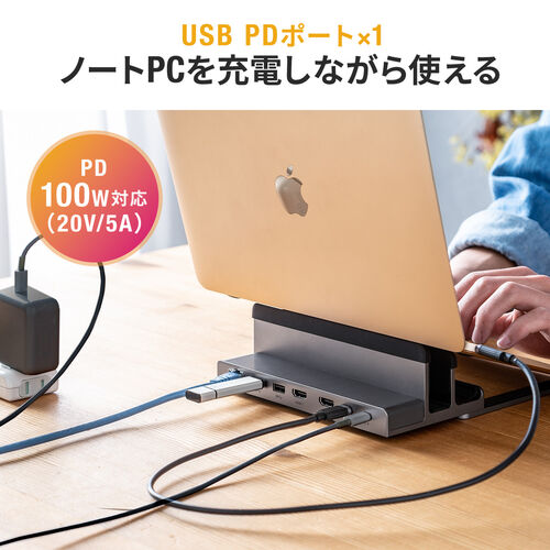 ドッキングステーション Type-C接続 HDMI2ポート搭載 スタンド型