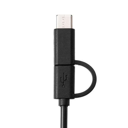 節電】USBタイマーケーブル 2in1 USB2.0 電流測定 Type-C microUSB 充電 データ転送 3A対応 ブラック  YK-USB058 【パソコンデスク通販のデスク市場】